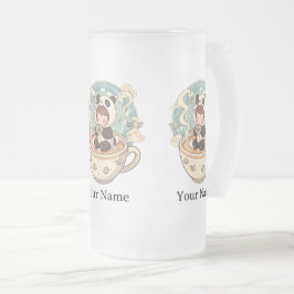 Frosted Glass Panda Cold Brew Mug Frostat Ölglas
