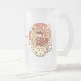 Frosted Glass Red Panda Warm Glow Mug Frostat Ölglas