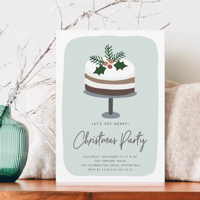 Frosted Holly | Cute Modern jul Party Inbjudningar (Skapare uppladdad)