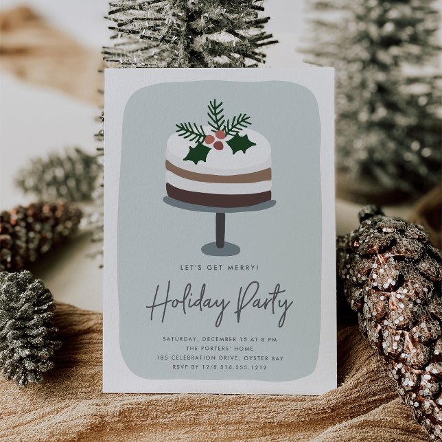 Frosted Holly | Cute Modern Julfest Inbjudningar (Skapare uppladdad)