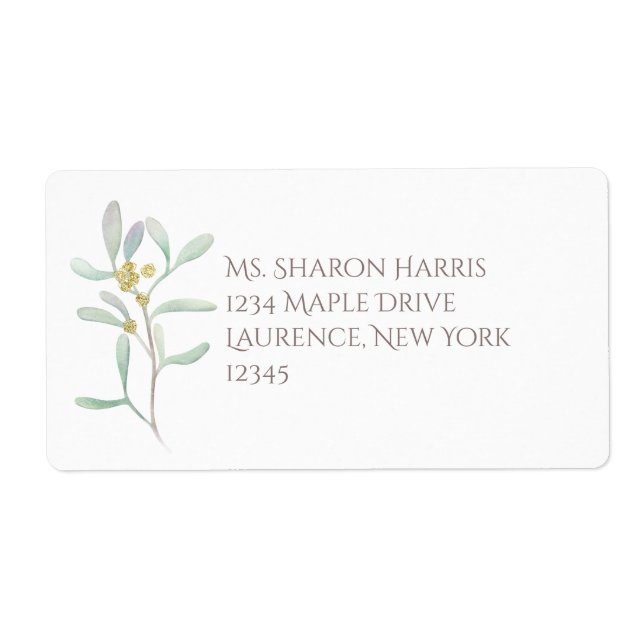 Frosted Mistletoe Winter Wedding Fraktsedel (Framsidan)