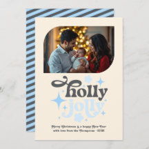 Frosted Morning Modern Blue Christmas Photo