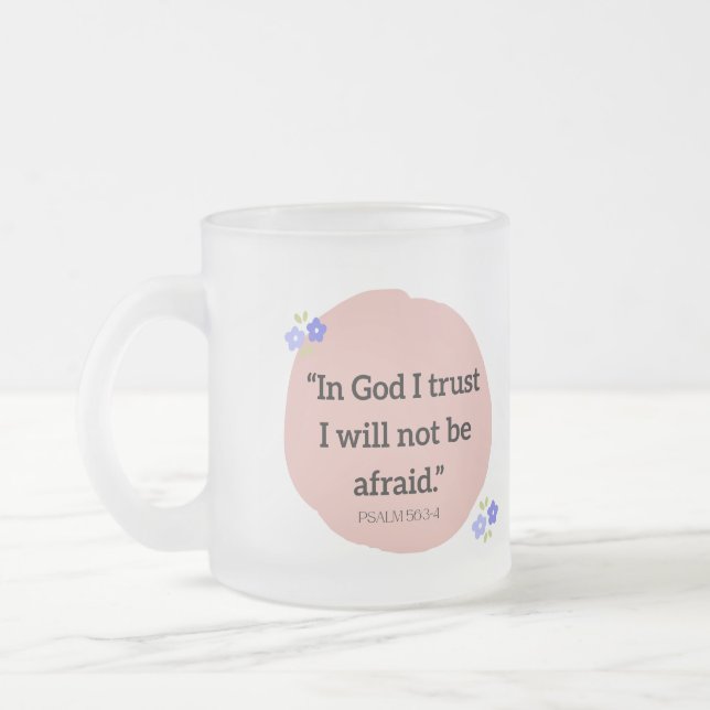 Frosted Mug with Bible verse Frostad Glasmugg (Vänster)