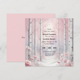 Frosted Petals in a Winter Woodland Wedding Inbjudningar
