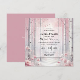 Frosted Petals in a Winter Woodland Wedding Inbjudningar