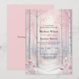 Frosted Petals in a Winter Woodland Wedding Inbjudningar