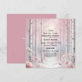 Frosted Petals in a Winter Woodland Wedding Inbjudningar