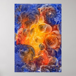 Frosted Planets Prisbelönt Handmålad Konst Poster