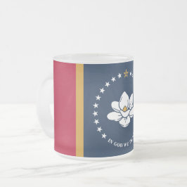 Frosted small glass mug with flag of Mississippi Frostad Glasmugg