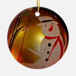 Frosted Snögubbe Ornament