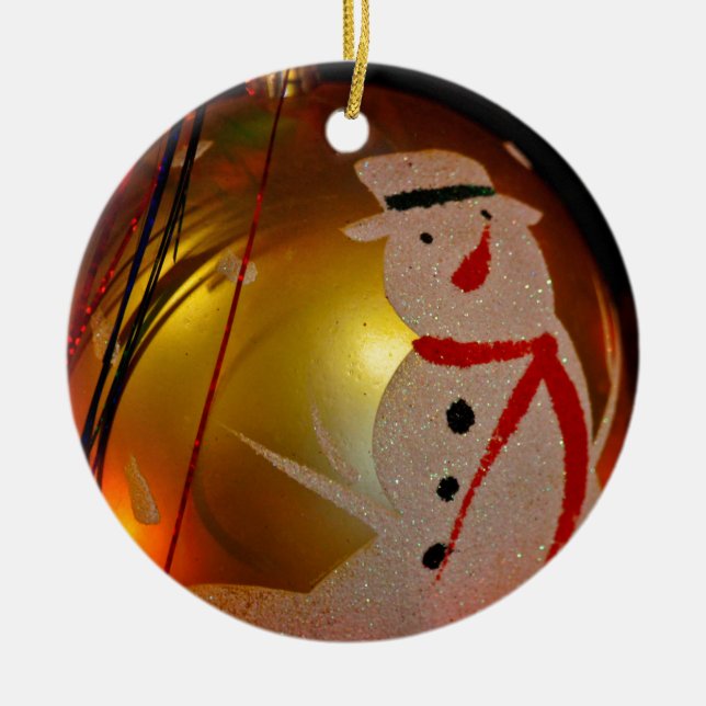 Frosted Snögubbe Ornament (Framsidan)
