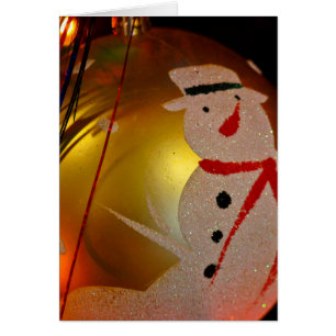 Frosted Snögubbe Ornament Hälsningskort