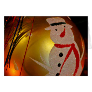 Frosted Snögubbe Ornament Hälsningskort