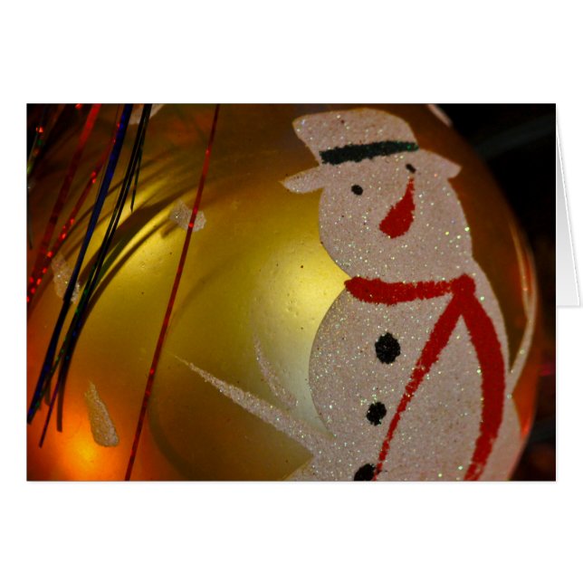 Frosted Snögubbe Ornament Hälsningskort (Framsidan Horizontal)