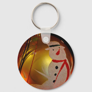 Frosted Snögubbe Ornament Nyckelring