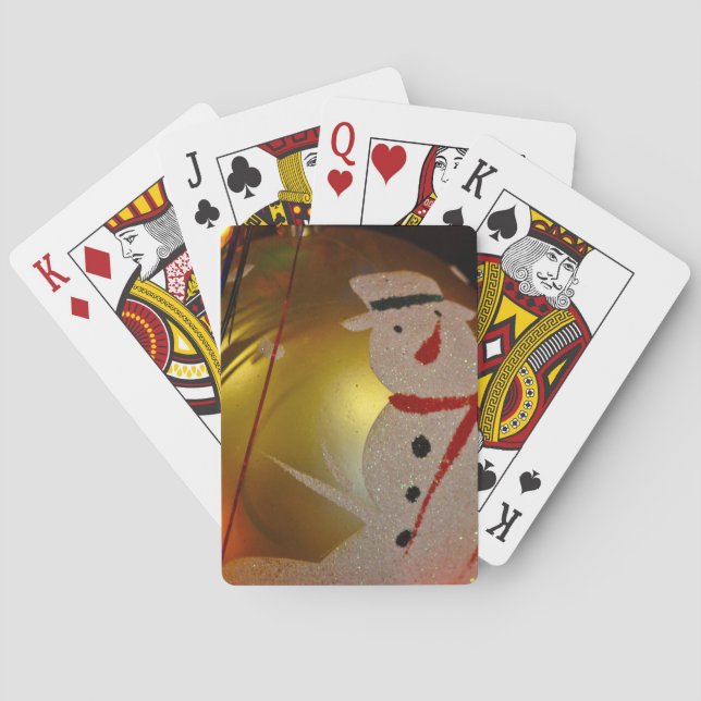 Frosted Snögubbe Ornament Spelkort (Baksidan)