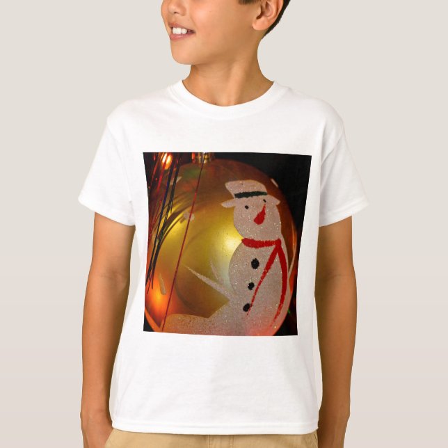 Frosted Snögubbe Ornament Tee Shirt (Framsida)