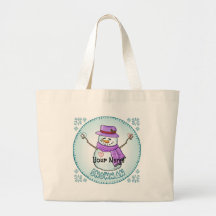 Frosted Snögubbe Tote Bag