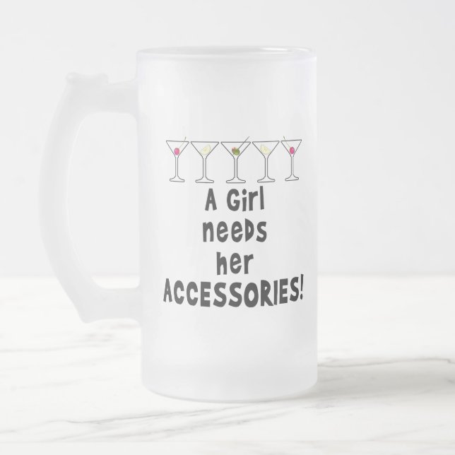 FROSTED STEIN MUG - EN TJEJ BEHÖVER SINA TILLBEHÖR FROSTAT ÖLGLAS (Vänster)