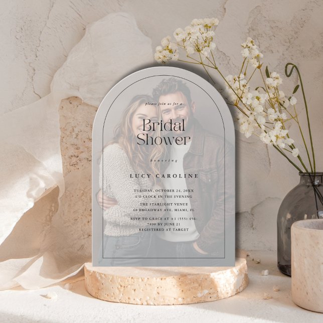 Frosted Vellum Overlay Photo Simple Möhippa Inbjudningar (Skapare uppladdad)