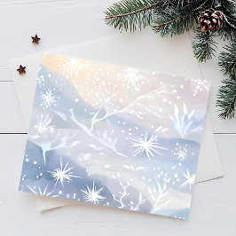 Frosted Window | Vackert vinterscen Helg Vykort
