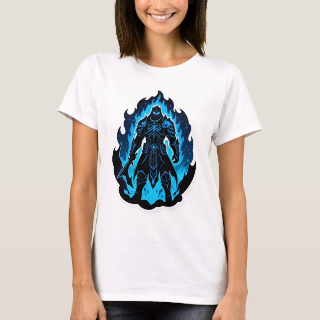 Frostfire Shadow Knight – Blue Inferno Edition T Shirt (Framsida)