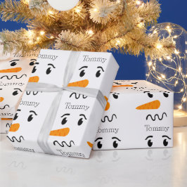 Frostift Snögubbe Confuse Ansikte Presentpapper
