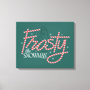 Frostift vid Snögubbe Candy cane Logotypen Canvastryck