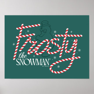 Frostift vid Snögubbe Candy cane Logotypen Poster