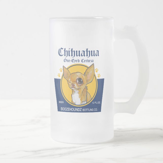 Frostig ölmugg - En-Synad Chihuahua Cerveza Frostat Ölglas (Höger)