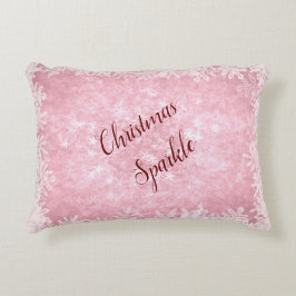 Frostig rosa julgnistra prydnadskudde