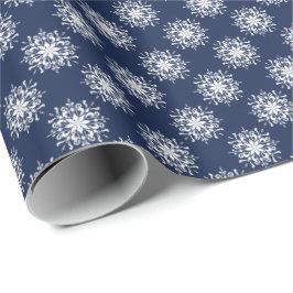 Frostig snöfladesign på en midnattsblå himmel presentpapper
