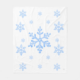 Frostig snöflingemönstrad kastfilt av fleece