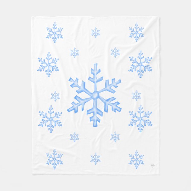 Frostig snöflingemönstrad kastfilt av fleece (Framsidan)