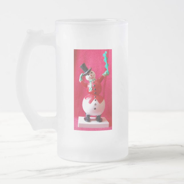 frostig Snögubbe Frostat Ölglas (Vänster)
