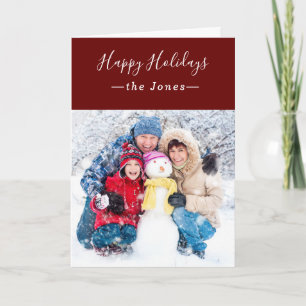 Frostig Snövit familjefoto God Jul Helgkort