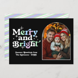 Frostig vinter Modern Retro jul Familjefoto Julkort