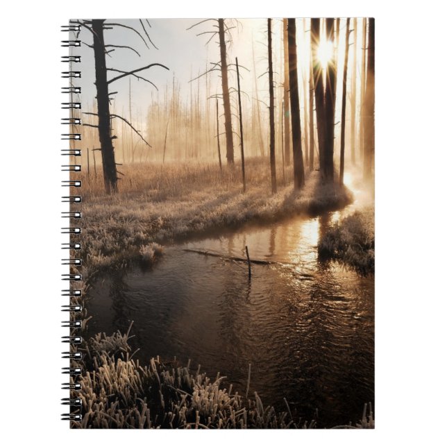 Frostig Yellowstone morgon Anteckningsbok Med Spiral (Framsidan)