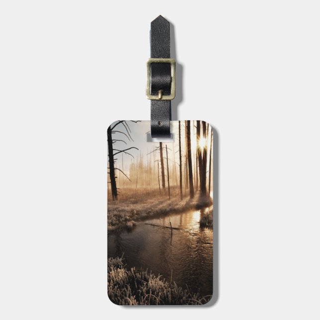 Frostig Yellowstone-morgon Bagagebricka (Vertikal Framsida)