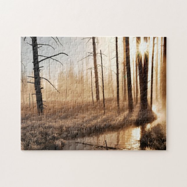 Frostig Yellowstone morgon Pussel (Horisontell)