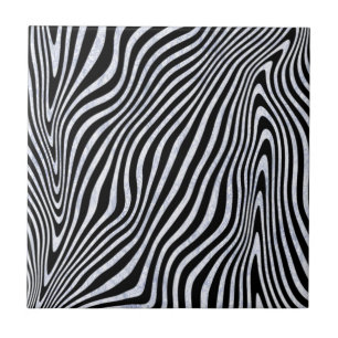 Frostig zebra ränder kakelplatta