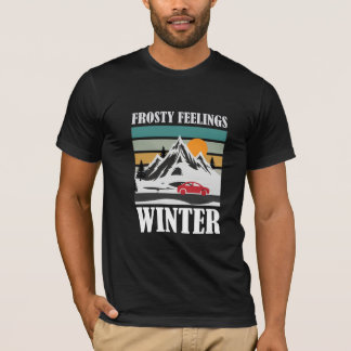 Frostiga Känslor Vinter Berg Röda T-Shirt