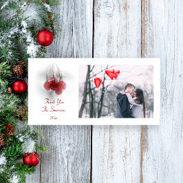 Frostiga röda bär tack kort