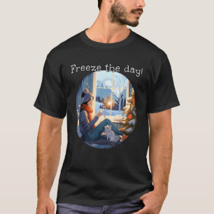 Frostiga roliga dagar hemma med Katt i mysig Vinte T Shirt