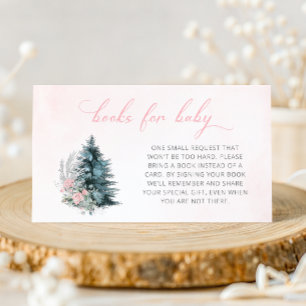 Frostiga rosa vinterböcker för bebis baby shower tilläggskort
