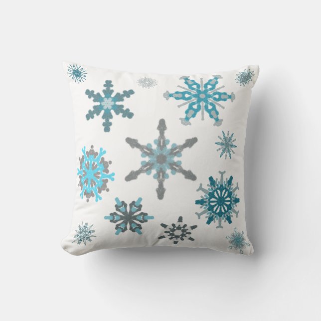 Frostiga snöflingor kudde (Framsida)
