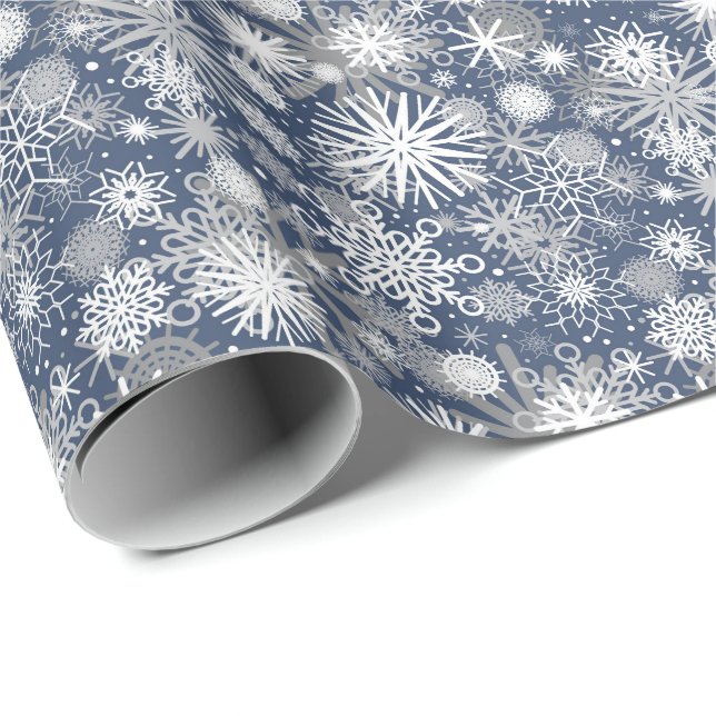 Frostiga snöflingor Mönster Presentpapper (Rullad Hörn)