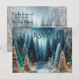 Frostiga tallar i vinterglans Bröllopsanmälan Inbjudan Vykort