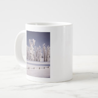 Frostiga träd och staket, Colorado Jumbo Mugg