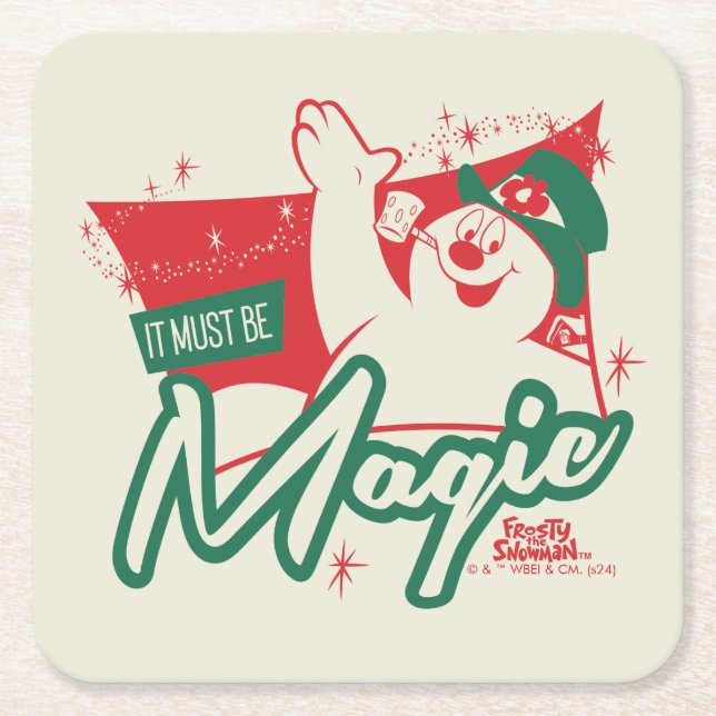 Frostigt från Snögubbe - det måste vara magiskt Underlägg Papper Kvadrat (Framsidan)
